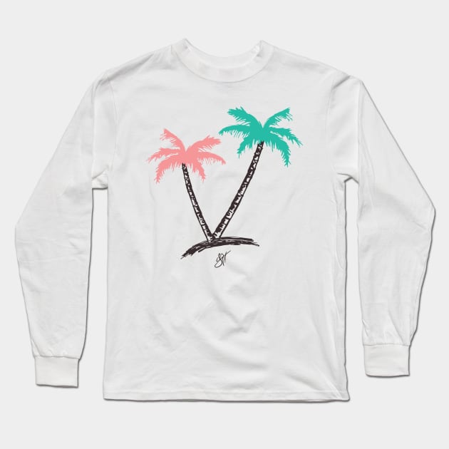 Jhoni The Voice "His and Her Palm Tree" Tee Long Sleeve T-Shirt by jhonithevoice